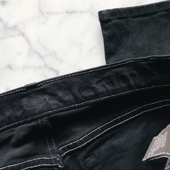 7 for All Mankind Black Snake Metallic Skinny Jean - Picture 5 of 7